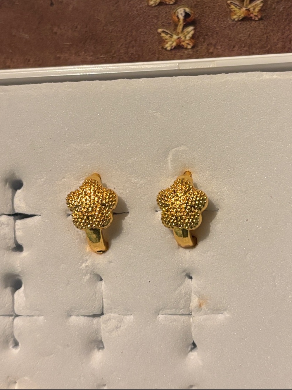 Gold-Tone Floral Cluster Clip-On Earrings - Women Jewelry Gold plated